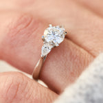Round Brilliant Cut Lab-Grown Diamond Engagement Ring Trilogy
