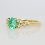 Round Brilliant Cut Colombian Emerald Engagement Ring