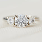 Round Brilliant Cut Lab-Grown Diamond Engagement Ring Trilogy