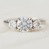 Round Brilliant Cut Lab-Grown Diamond Engagement Ring Trilogy