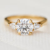 Round Brilliant Cut Lab-Grown Diamond Engagement Ring Trilogy