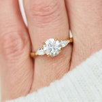 Round Brilliant Cut Lab-Grown Diamond Engagement Ring Trilogy
