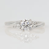 Platinum Round Brilliant Cut Lab Grown Diamond Engagement Ring