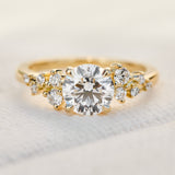 round brilliant cut lab grown diamond ring set in yellow gold