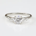 round brilliant cut lab grown five stone diamond ring