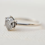 round brilliant cut salt and pepper diamond solitaire ring