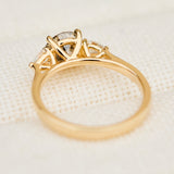 round brilliant cut salt and pepper diamond engagement ring in yellow gold