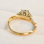 round diamond one of a kind engagement ring set in 18ct yellow gold