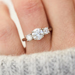 Round Brilliant Cut Lab-Grown Diamond Engagement Ring Trilogy