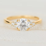 round lab grown diamond yellow gold engagement ring