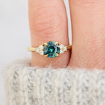 round madagascan sapphire yellow gold engagement ring