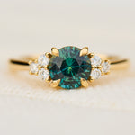 round madagascan sapphire yellow gold engagement ring