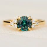 round madagascan sapphire yellow gold engagement ring