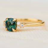 round madagascan sapphire yellow gold engagement ring