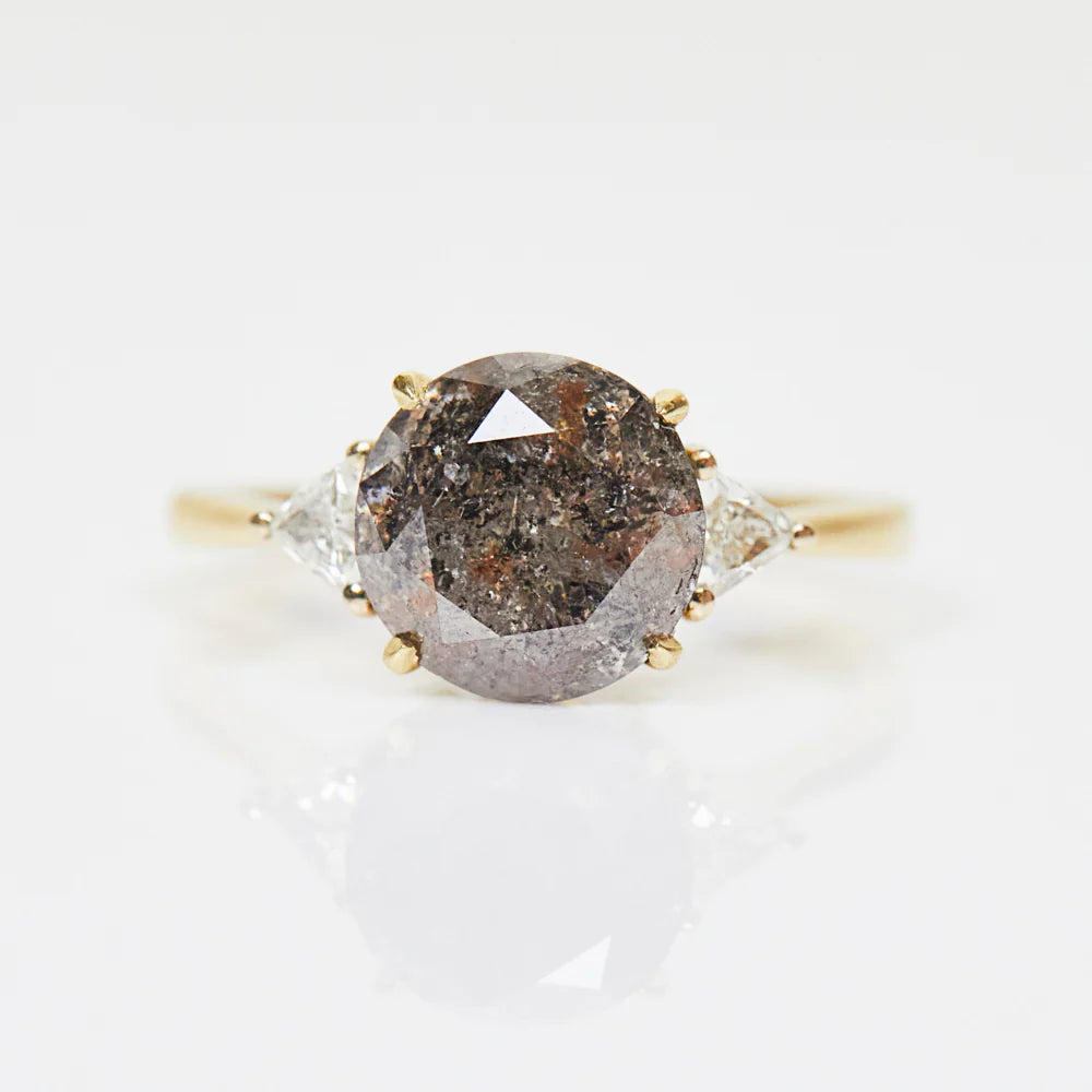 salt and pepper freya diamond ring