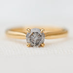 round salt and pepper solitaire ring