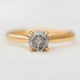 round salt and pepper solitaire ring