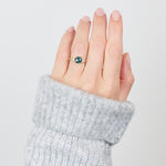 Round Teal Sapphire Engagement Ring