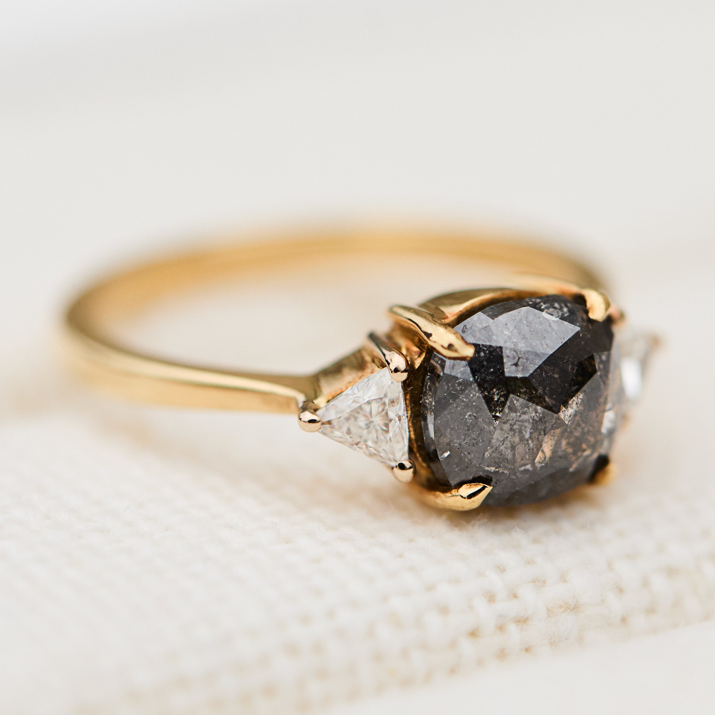 ​Salt and pepper engagement ring