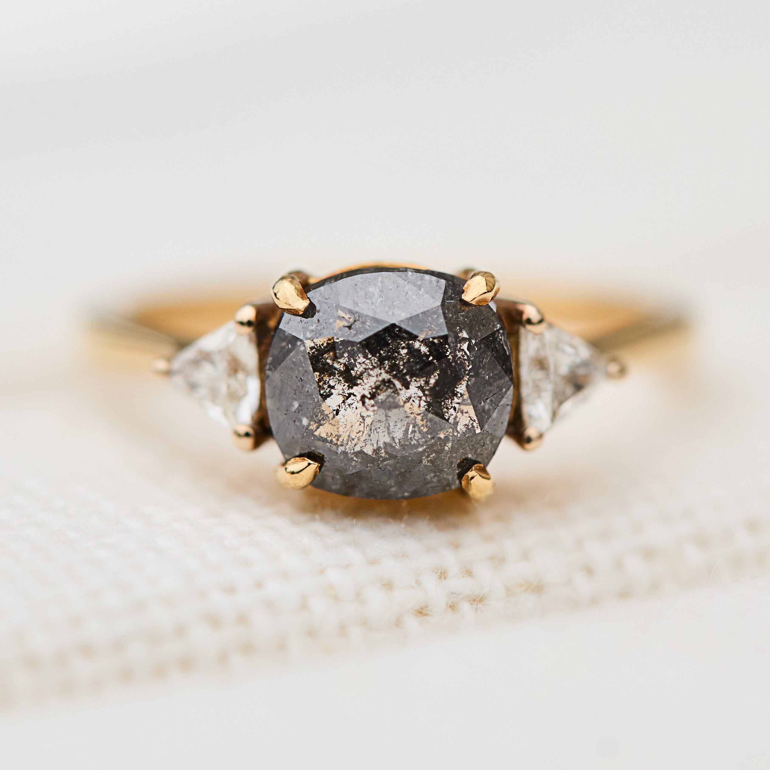 ​Salt and pepper engagement ring