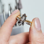 Platinum salt and pepper diamond wedding ring women
