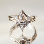 Pear Shape Salt and Pepper Diamond Engagement Ring