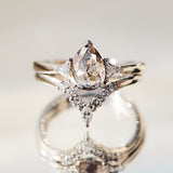 Pear Shape Salt and Pepper Diamond Engagement Ring