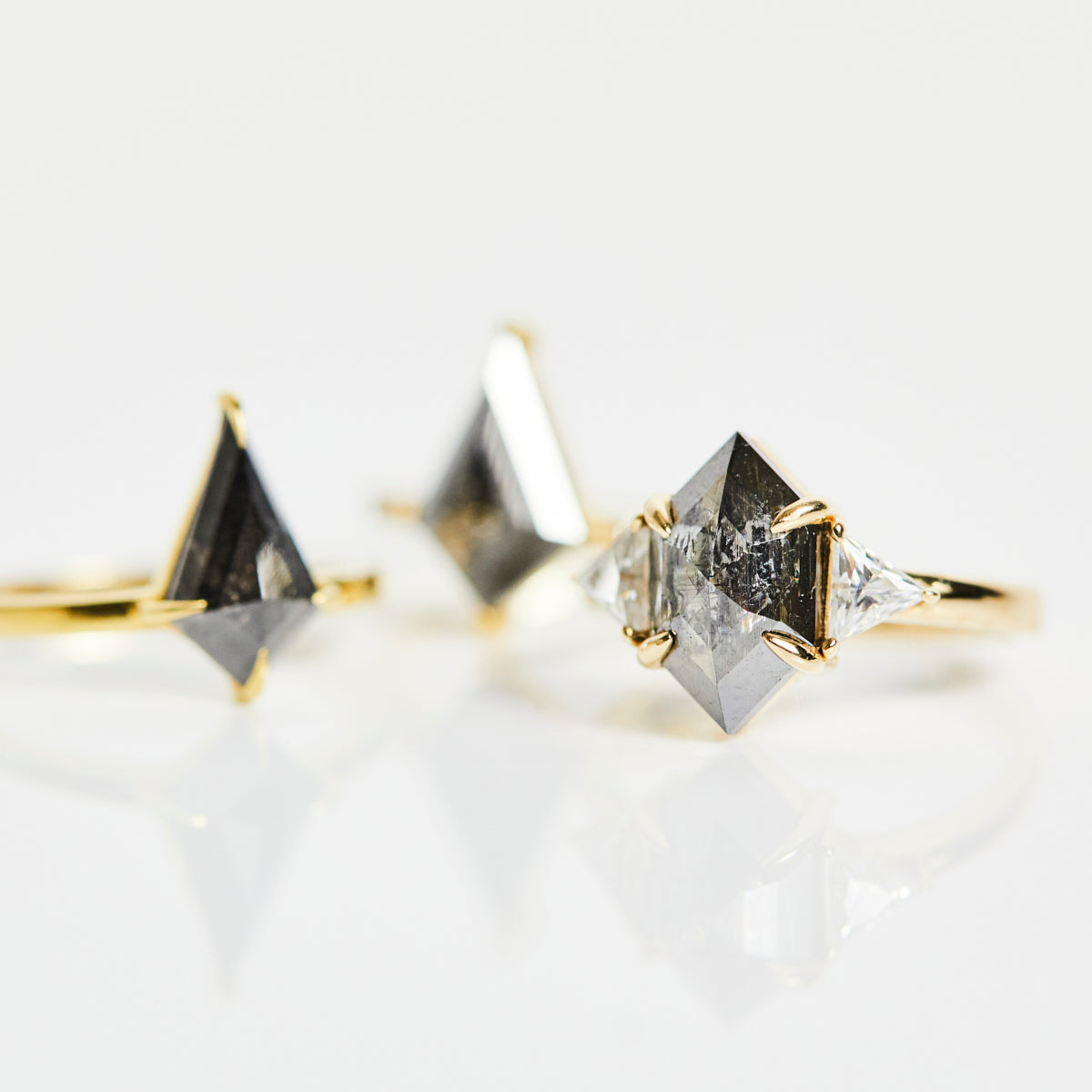 Salt and pepper engagement ring