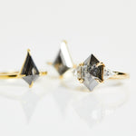 Salt and pepper engagement ring