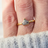 Shield Salt and Pepper Diamond Ring