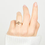 18ct yellow gold salt and pepper shield diamond engagement bezel ring