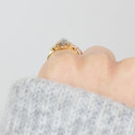 Pear Shape Salt and Pepper Diamond Engagement Ring