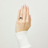 Platinum salt and pepper round brilliant cut diamond engagement trilogy ring