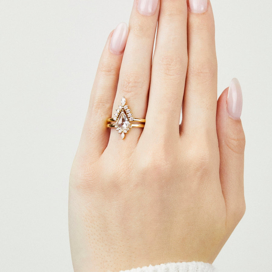 Sophia Perez Jewellery Wedding Rings Elongated Diamond Aura Wedding Ring