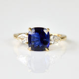 sri lankan cushion sapphire gold engagement ring