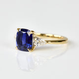 sri lankan sapphire yellow gold engagement ring