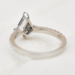 stormy grey kite shape salt and pepper diamond pave engagement ring