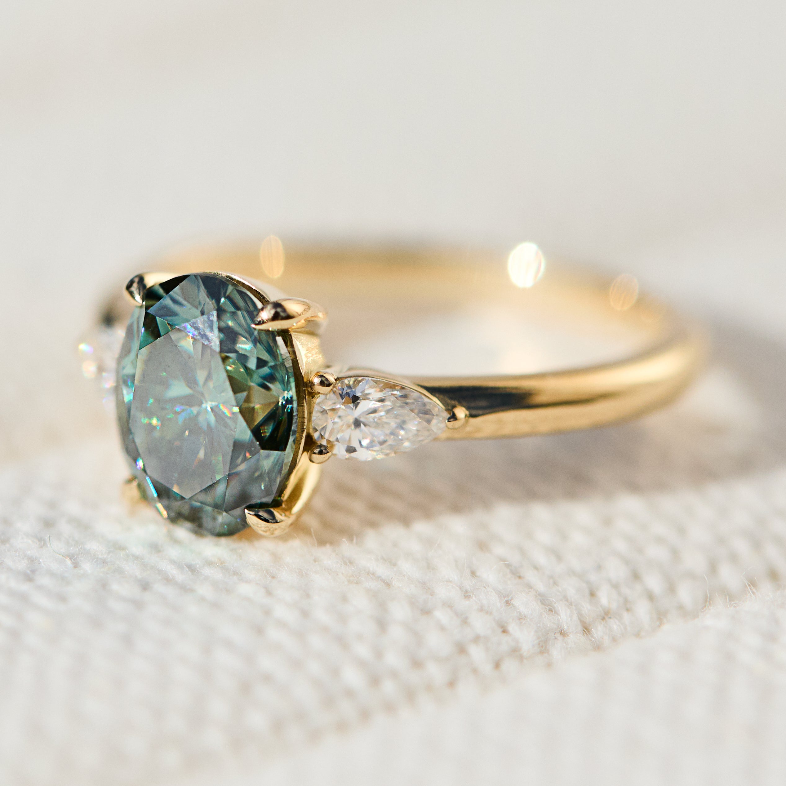 Coloured gemstone engagement rings