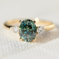 Coloured gemstone engagement rings
