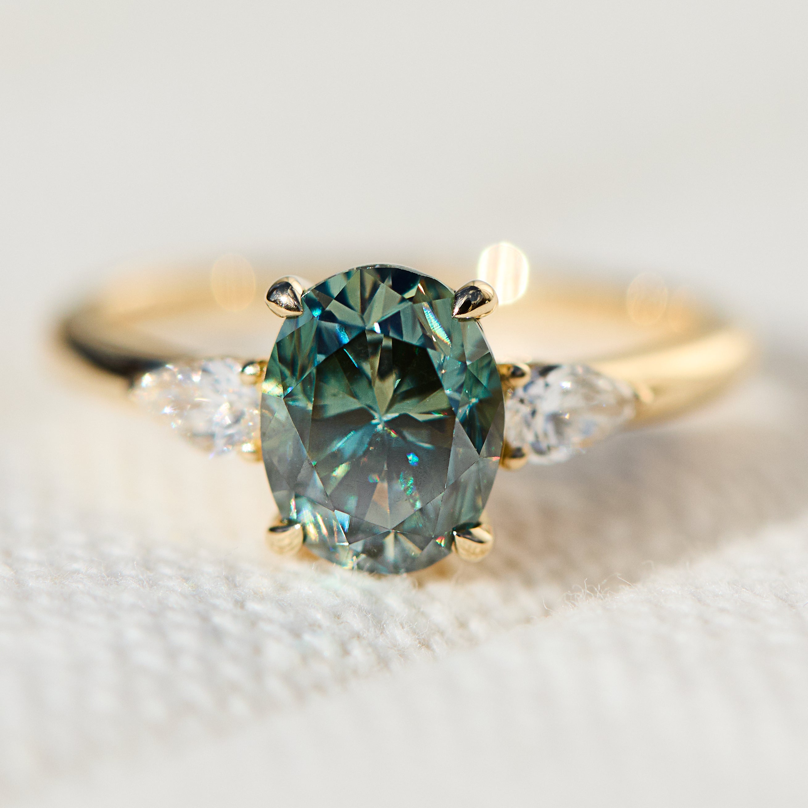Coloured gemstone engagement rings