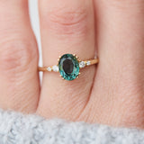 Oval Teal Montana Sapphire Engagement Ring