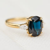 Teal sapphire rings