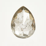 Timeless pear-shaped rose-cut loose salt and pepper diamond.