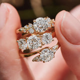 timeless diamond rings set in yellow gold
