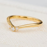 trilogy diamond wedding band in yellow gold