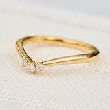 trilogy diamond wedding band in yellow gold