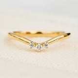 trilogy diamond wedding band in yellow gold