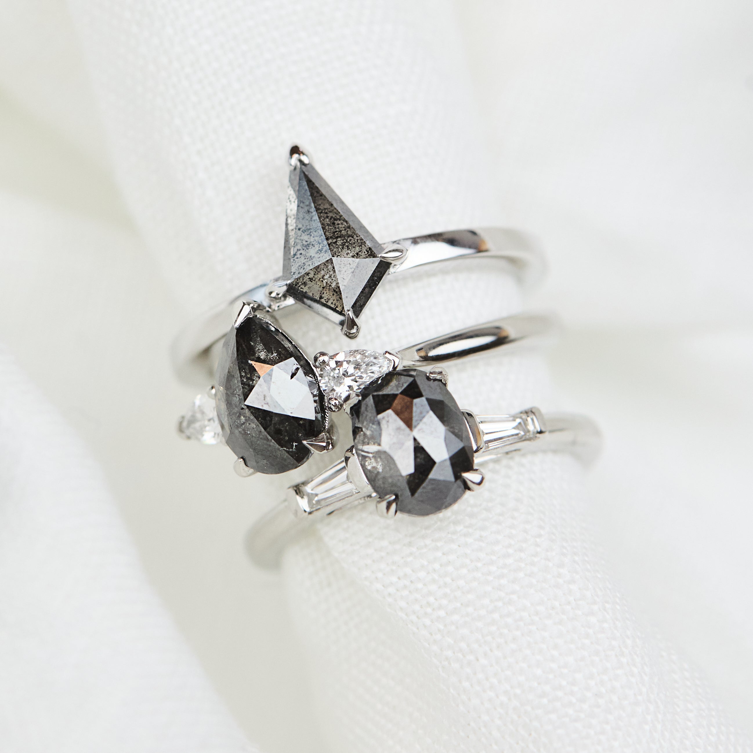 ​Salt and pepper engagement ring