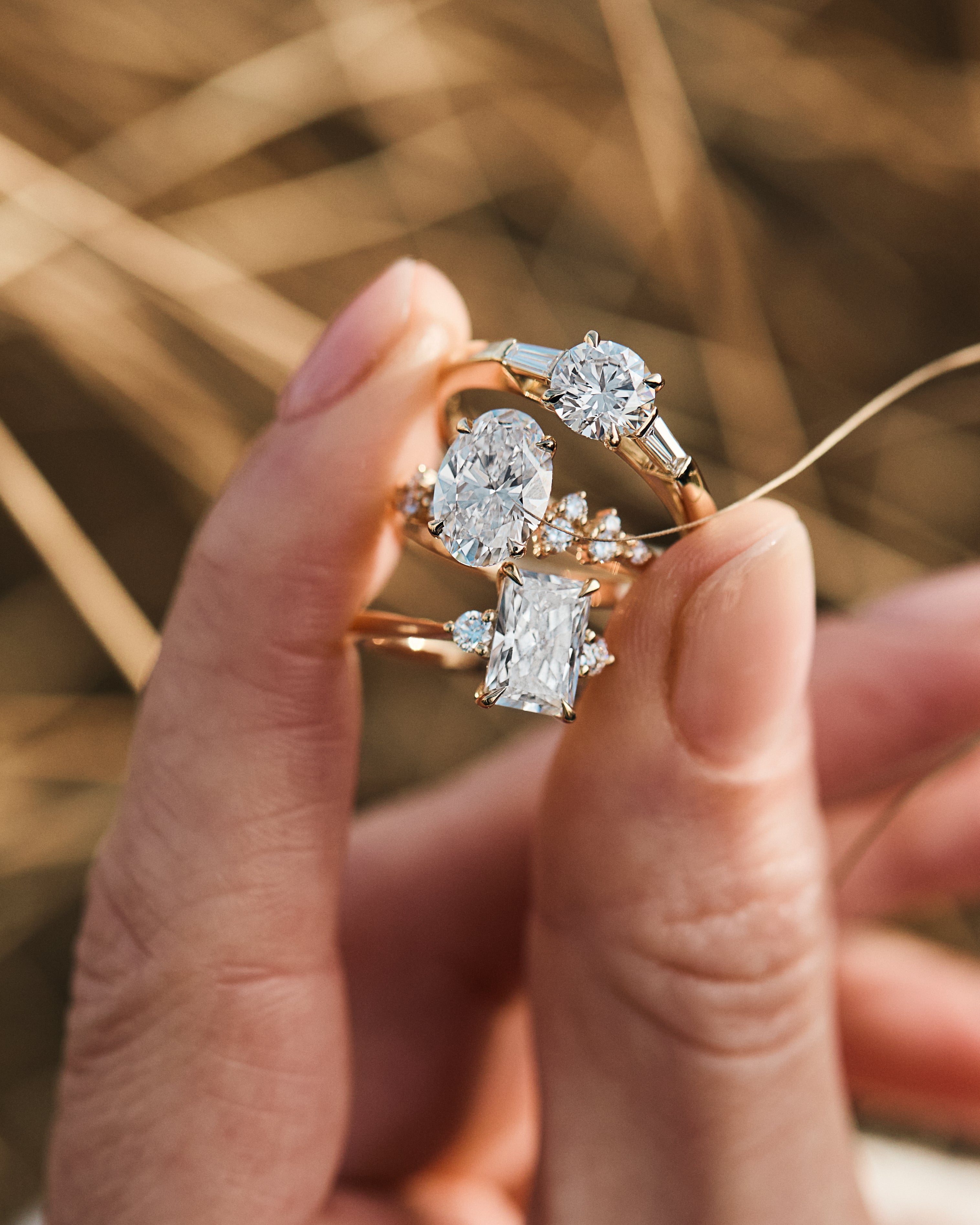 yellow gold lab grown diamond engagement rings