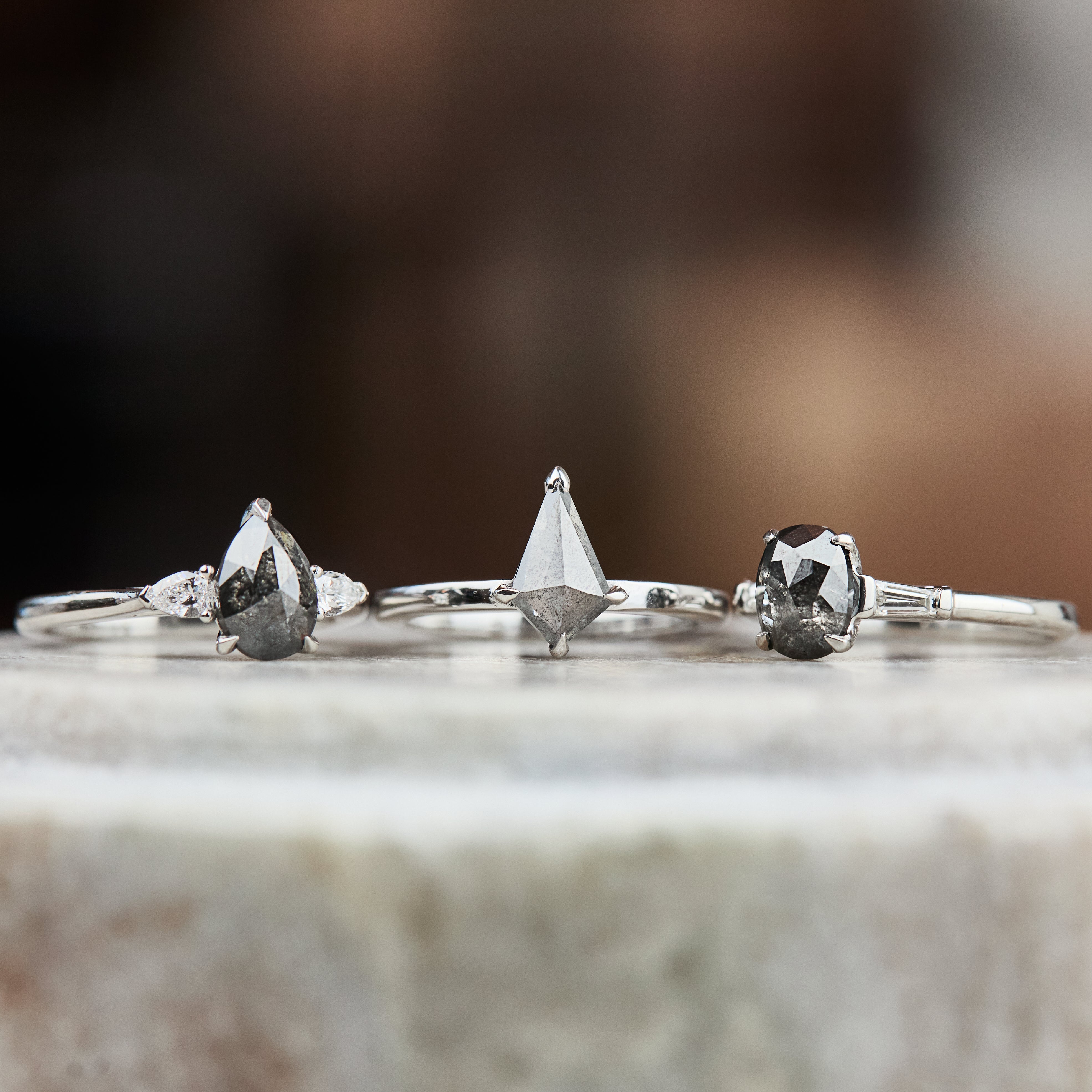 ​Salt and pepper engagement ring